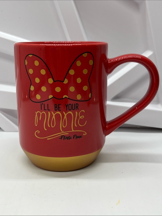 Disney Other - Disney Red and Gold Minnie Bow Ceramic Mug